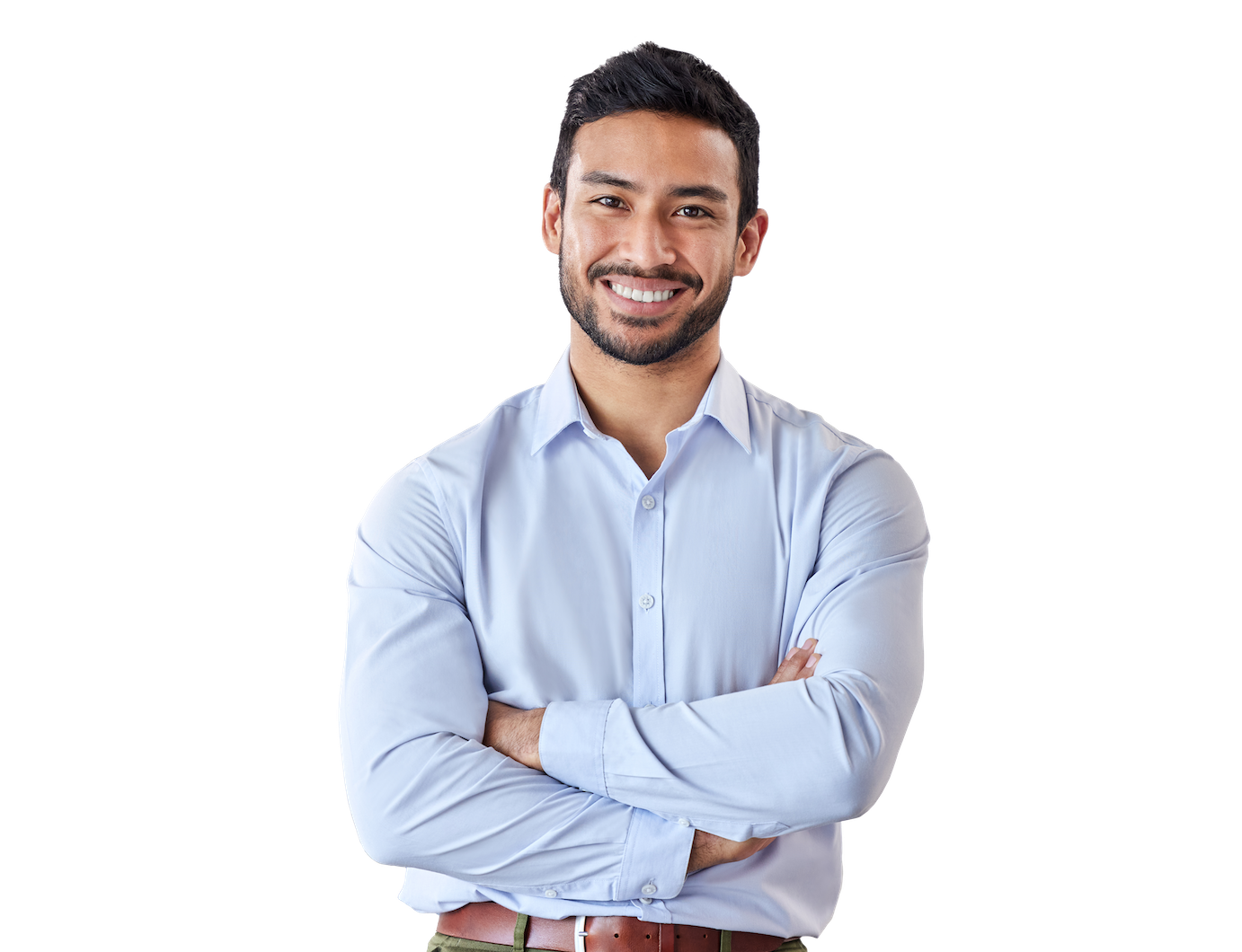 A professional man standing with his arms crossed